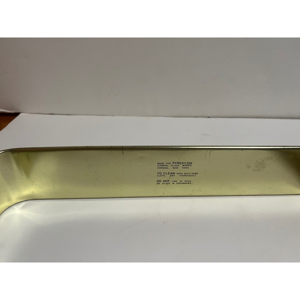Vintage Pyrex Autumn Harvest Metal Cradles Set 232 Rectangular 624 Round Carrier - Picture 4 of 5